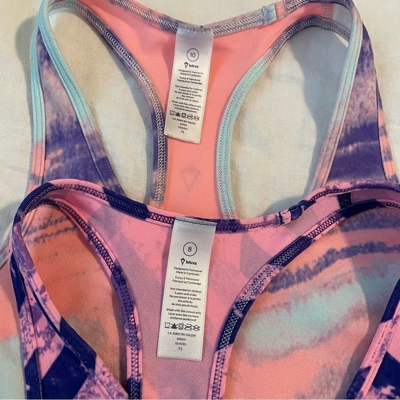 LOT Ivivva Lululemon Girls 8/10/12 Pink Purple Racerback Tanks Zella Top Large - Picture 4 of 8